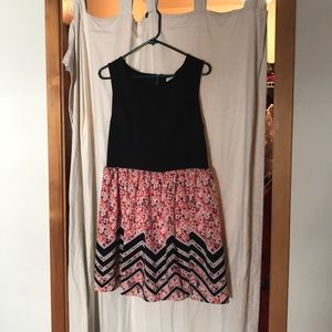 Black and Pink Floral Dress